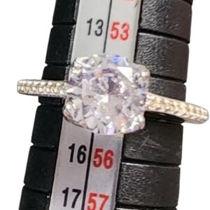 CZ Silvertone Ring